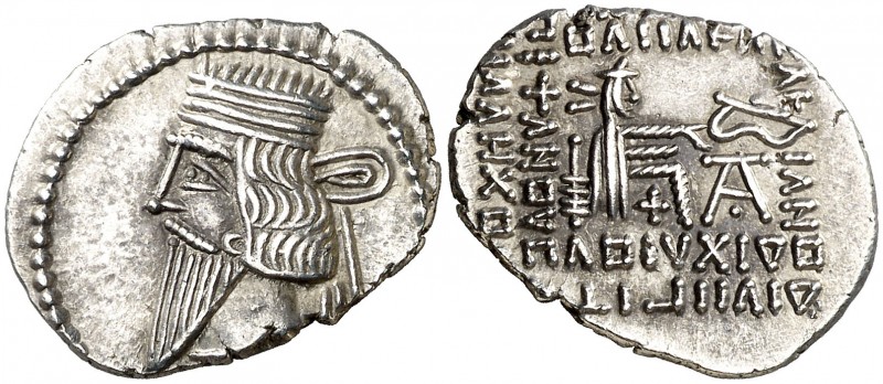 Imperio Parto. Vologases III (105-147 d.C.). Ecbatana. Dracma. (S.GIC. 5831 sim)...