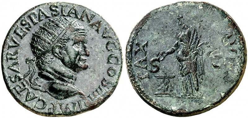 (72 d.C.). Vespasiano. Dupondio. (Spink 2349) (Co. 301) (RIC. 1191). 11,75 g. Pá...