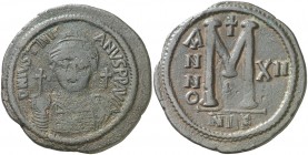 (538-539). Justiniano I. Nicomedia. Follis. (Ratto 583) (S. 201). 21,53 g. MBC-/MBC.