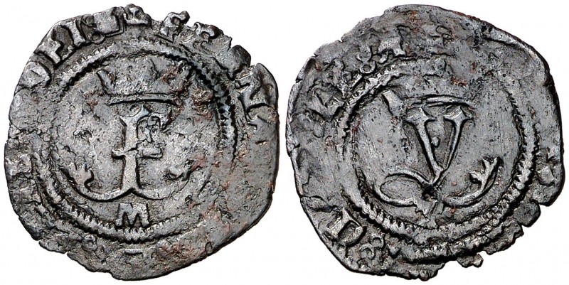 Reyes Católicos. Toledo. M. 1 blanca. (AC. 53). 0,99 g. Ensayador y ceca sin roe...