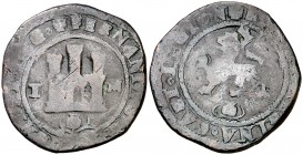 Reyes Católicos. Toledo. M. 2 maravedís. (AC. 112). 4,82 g. Granada grande bajo el castillo. BC+.