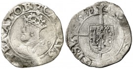 1553. Carlos I. Besançon. 1/2 carlos. (Vti. falta) (P.A. 5388 sim). 0,57 g. Algo alabeada. (MBC-).