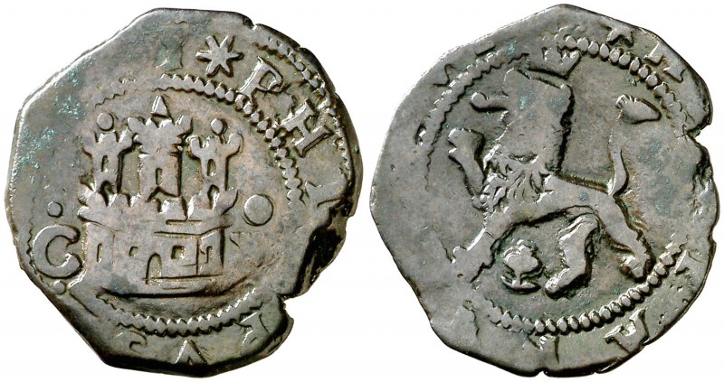 s/d. Felipe II. Cuenca. 1 ochavo. (AC. 56). 3,61 g. MBC-.