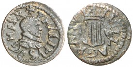 s/d. Felipe III. Granollers. 1 diner. (AC. 41) (Cru.C.G. 3742 falta var). 0,65 g. Buen ejemplar. EBC/MBC+.