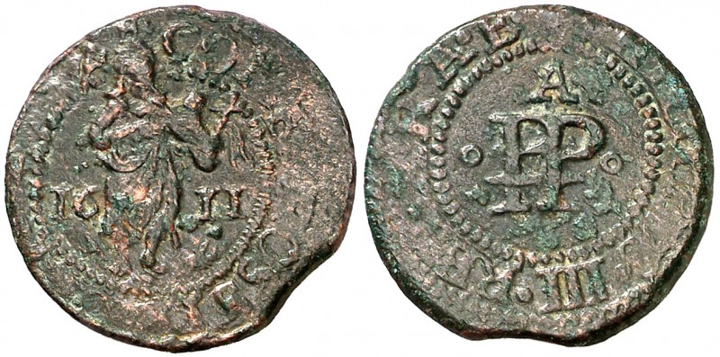 1611. Felipe III. Perpinyà. 1 ternet. (AC. 49) (Cru.C.G. 3809). 1,74 g. Escasa. ...