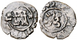 1602. Felipe III. Segovia. 2 maravedís. (AC. 171). 1,28 g. Acueducto de un arco. El valor corta la orla interior. MBC.
