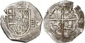 Felipe III. Toledo. C. 4 reales. (AC. tipo 156). 14,07 g. Fecha no visible. Manchitas en reverso. (MBC-).