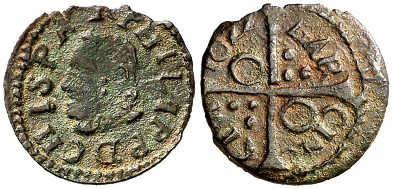 1622. Felipe IV. Barcelona. 1 diner. (AC. 1) (Cru.C.G. 4422a). 0,57 g. Escasa. M...