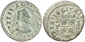 1661. Felipe IV. MD (Madrid). Y. 8 maravedís. (AC. 358). 1,96 g. MBC+.