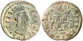 1661. Felipe IV. MD (Madrid). Y. 8 maravedís. (AC. 358). 1,87 g. MBC+.