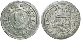 1663. Felipe IV. Coruña. R. 16 maravedís. (AC. 453). 4,41 g. MBC+.