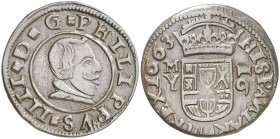 1663. Felipe IV. M (Madrid). Y. 16 maravedís. (AC. 477). 4,56 g. Buen ejemplar. MBC+.