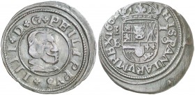 1662. Felipe IV. Segovia. BR. 16 maravedís. (AC. 488). 3,43 g. Reverso algo descentrado. MBC+.