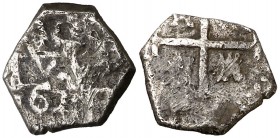 162(...). Felipe IV. Potosí. 1/2 real. (AC. 577). 1,48 g. Rara. BC+.