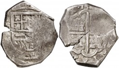 162¿5?. Felipe IV. Sevilla. R. 4 reales. (AC. ¿1185?). 13,76 g. Grieta. (BC+).