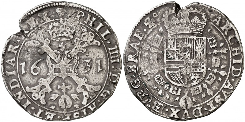 1631. Felipe IV. Bruselas. 1/2 patagón. (Vti. 761) (Vanhoudt 646.BS). 13,80 g. G...