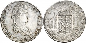 1821. Fernando VII. Zacatecas. RG. 8 reales. (AC. 1465). 26,76 g. Buen ejemplar. MBC+.