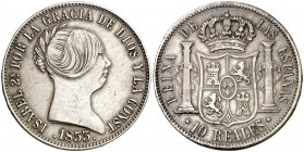 1853. Isabel II. Madrid. 10 reales. (AC. 528). 12,88 g. MBC+.