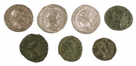 Monedas Romanas. Lote de 7 antoninianos (Gordiano III y Galieno). A examinar. MBC/MBC+.