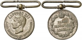 (1875-1880). Alfonso XII. A los ejércitos en operaciones. Medalla de distinción. (Calvó 210 var. por metal). 12,48 g. Ø28 mm. Latón. Con anilla y pasa...