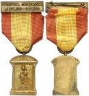 1936. Medalla. (Pérez Guerra falta). 12,94 g. 32x24 mm. Plata dorada. Con anilla, cinta y pasador. S/C.