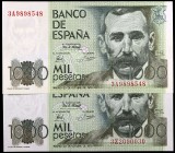 1979. 1000 pesetas. (Ed. E3a) (Ed. 477a). 23 de octubre, Pérez Galdós. 2 billetes, series 3A y 3Z. S/C-.