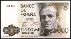 1979. 5000 pesetas. (Ed. E4) (Ed. 478). 23 de octubre, Juan Carlos I. Sin serie. S/C-.
