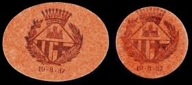 Castellar del Valles. 5 y 10 céntimos. (T. 809 y 811). 2 cartones. Raros. EBC.