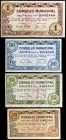 Binéfar (Huesca). 10, 25, 50 céntimos y 1 peseta. (T. 113 a 116) (KG. 183). 4 billetes. MBC-/EBC-.
