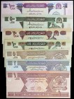 SH 1381 (2002). Afganistán. Banco de Afganistán. 1, 2, 5, 10, 20, 50 y 100 afghanis. (Pick 64a, 65a, 66a, 67a, 68a, 69a y 70a). 7 billetes. S/C-.