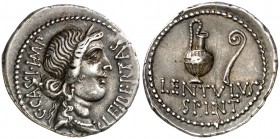 (43-42 a.C.). Cassio. Denario. (Spink 1447) (S. 4) (Craw. 500/3). 3,92 g. Ex Colección Lifchuz. Escasa. EBC-.