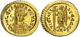 (457-473 d.C.). León I. Constantinopla. Sólido. (Spink 21404) (Ratto 244) (RIC. 605). 4,48 g. Bella. EBC.