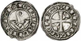 Comtat d'Urgell. Ermengol VII (1184-1209). Agramunt. Diner. (Cru.V.S 119) (Cru.C.G 1935a). 0,92 g. Buen ejemplar. Escasa. MBC+.