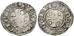 Comtat d'Urgell. Pere d'Aragó (1347-1408). Agramunt. Diner de bácul. (Cru.V.S 134.3) (Cru.C.G 1951c). 0,53 g. Escasa. MBC-/MBC.