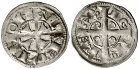 Pere I (1196-1213). Barcelona. Òbol. (Cru.V.S. 301) (Cru.C.G. 2110). 0,41 g. Bella. Escasa. EBC-.