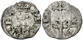 Pere I (1196-1213). Aragón. Dinero jaqués. (Cru.V.S. 302) (Cru.C.G. 2116). 0,84 g. Ligero defecto de cospel. Escasa. MBC.