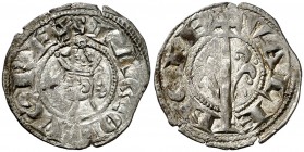 Jaume I (1213-1276). València. Diner. (Cru.V.S. 316) (Cru.C.G. 2130). 0,78 g. Tercera emisión. Acuñación algo floja en pequeñas zonas. Vellón muy rico...