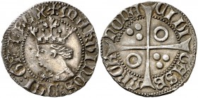 Martí I (1396-1410). Barcelona. Croat. (Cru.V.S. 513 var) (Badia 384) (Cru.C.G. 2317 var). 3,20 g. Bella. Ex Áureo & Calicó Selección 2016, nº 39. Rar...