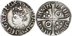 Alfons IV (1416-1458). Barcelona. Croat. (Cru.V.S. 820) (Cru.C.G. 2865a). 3,20 g. Busto redondeado. Muy escasa. MBC/MBC+.