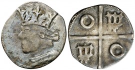 Joan II (1458-1479). Perpinyà. Croat. (Cru.V.S. 943) (Badia 623) (Cru.C.G. 2984). 1,64 g. Recortada. Ex Colección Ramon Muntaner 24/04/2014, nº581. Ra...