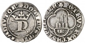 Pedro I (1350-1368). Burgos. Medio real. (AB. 382). 1,44 g. Ex Áureo 29/09/1998, nº 1204. Escasa. MBC-.