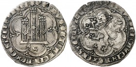 Pedro I (1350-1368). Sevilla. Blanca de ¿4 maravedís? (AB. 386). 4,58 g. Ex Áureo 25/04/1989, nº 131. Buen ejemplar. Escasa. MBC+.