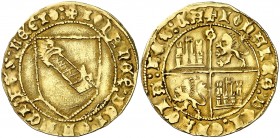 Juan II (1406-1454). Sevilla. Dobla de la banda. (AB. 617.1 var) (M.R. 16.7 var). 4,58 g. MBC+.