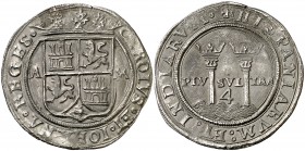s/d (1544). Juana y Carlos. México. A. 4 reales. (AC. 132). 13,30 g. Bella. Rara así. S/C-.