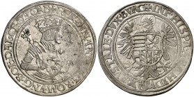 s/d. Fernando I, hermano de Carlos I. Linz. 1 taler. (Dav. 8014). 28,71 g. Bella. Parte de brillo original. Rara así. EBC-/EBC.