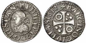 1612. Felipe III. Barcelona. 1/2 croat. (AC. 375) (Cru.C.G. 4342b). 1,55 g. Atractiva. EBC-.