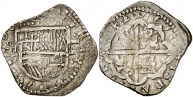 1613. Felipe III. Toledo. C. 4 reales. (AC. 841). 13,17 g. La leyenda comienza a las 12h del reloj. Atractiva. Ex Áureo 02/07/1998, nº 597. Ex Áureo &...