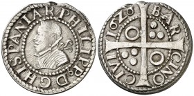 1626. Felipe IV. Barcelona. 1 croat. (AC. 658) (Cru.C.G. 4414). 3,08 g. Leve defecto de acuñación en canto. Escasa. MBC+.