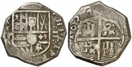 1627. Felipe IV. Toledo. P. 2 reales. (AC. 985). 6,88 g. Escasa. MBC-.