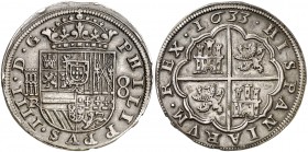 1633. Felipe IV. Segovia. R. 8 reales. (AC. 1603). 27,79 g. Pátina. Rara. EBC-/MBC+.